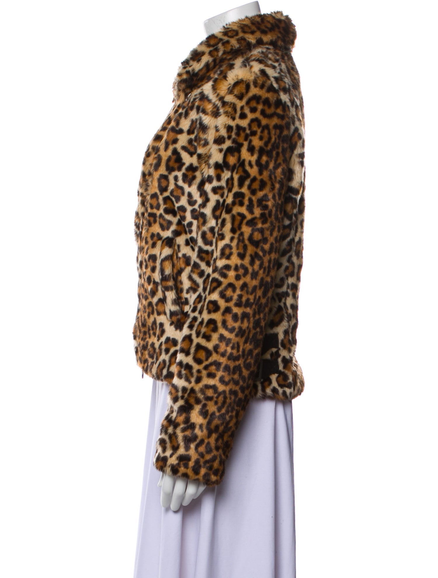 Rebecca Minkoff Faux Fur Animal Print Faux Fur Jacket