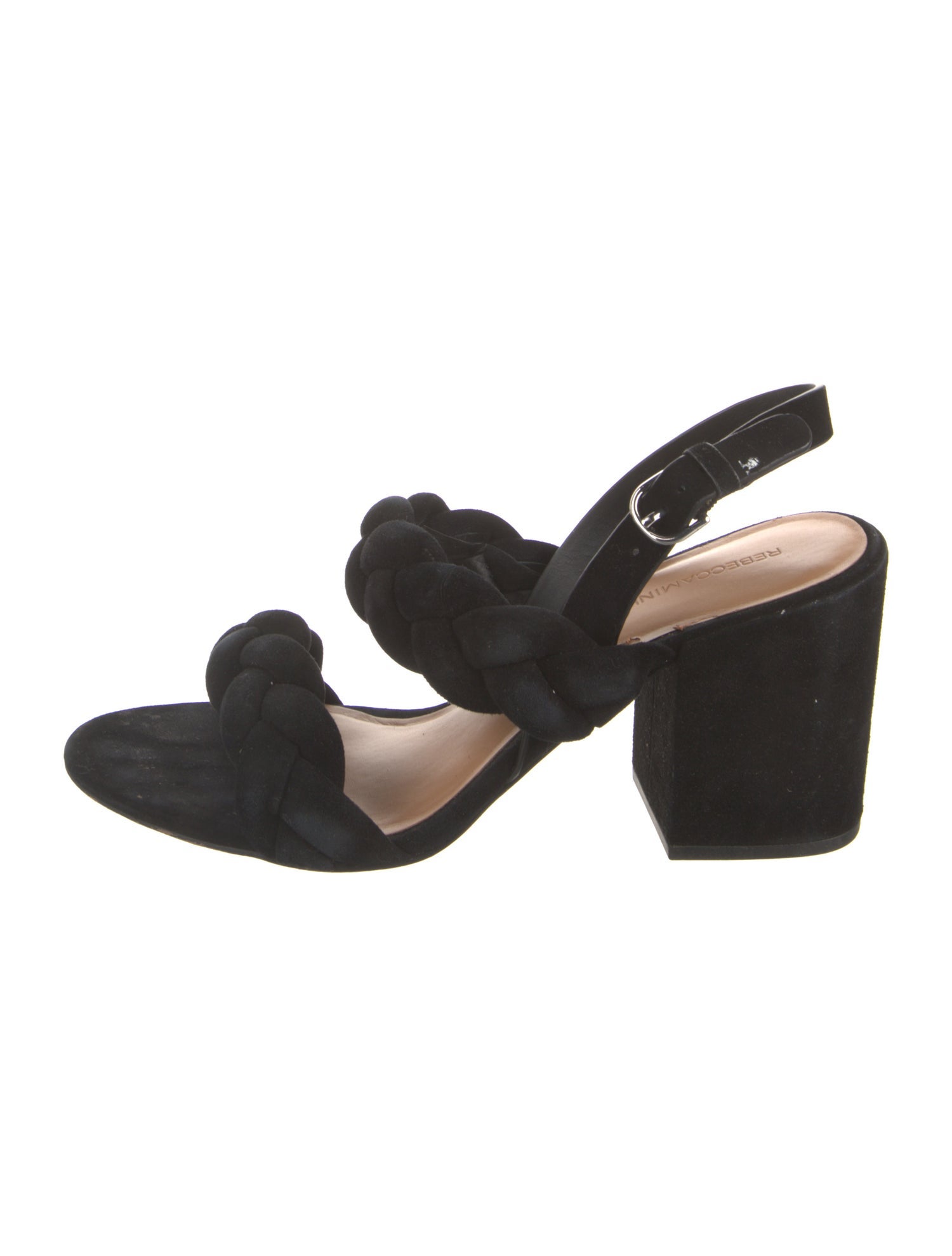 Rebecca Minkoff Suede Braided Accents Slingback Sandals