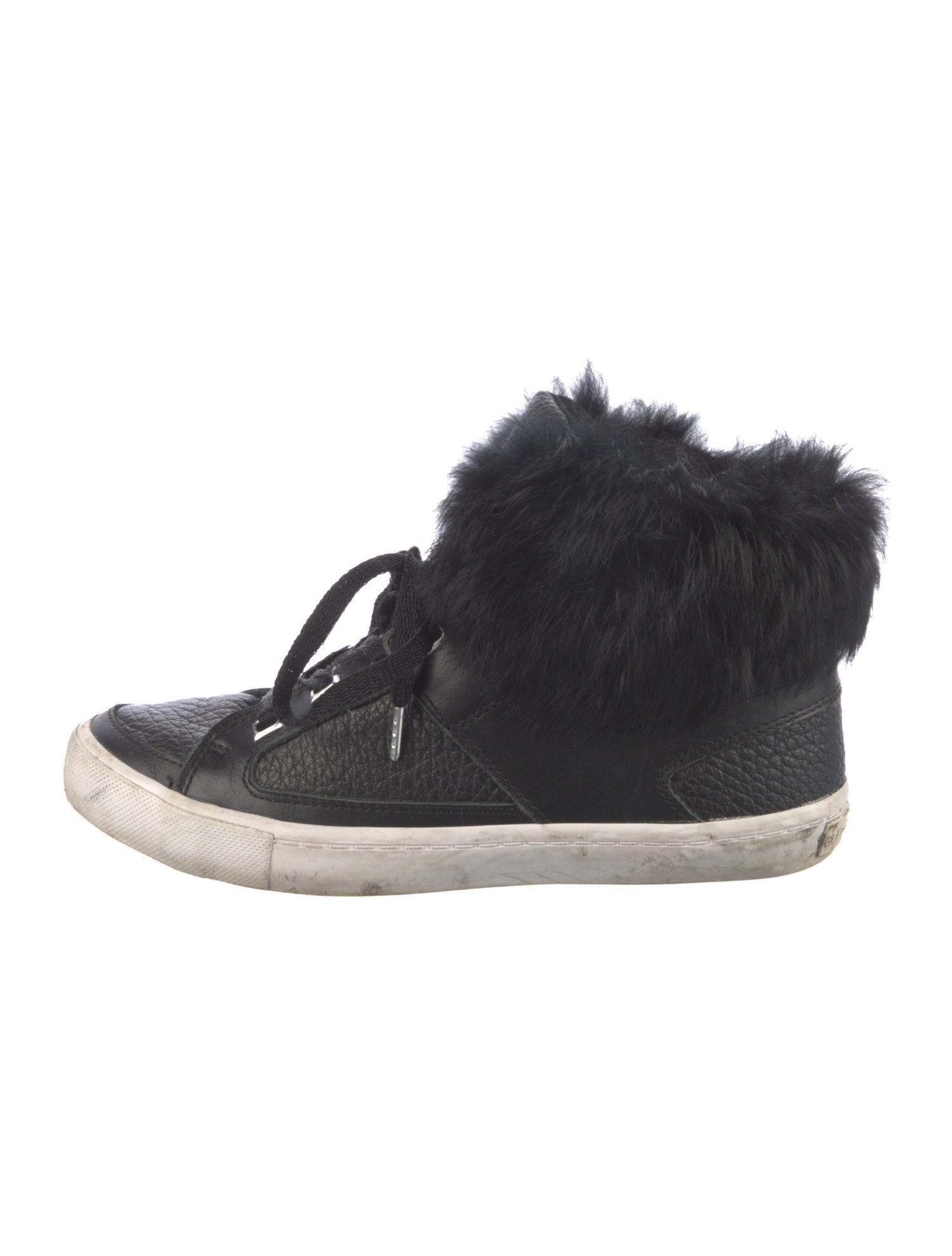 Rebecca Minkoff Leather Fur Trim Sneakers