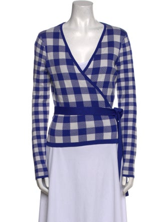Diane von Furstenberg Silk Plaid Print Sweater