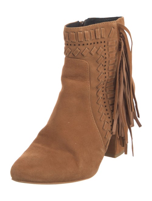 Rebecca Minkoff Suede Fringe Trim Accent Western Boots