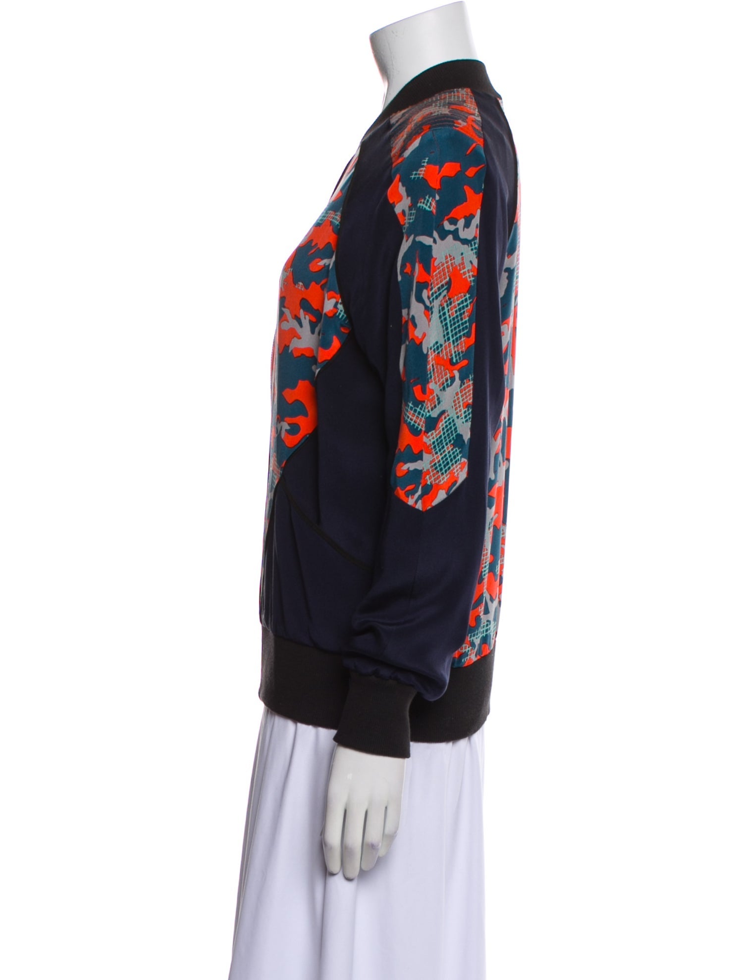 Rebecca Minkoff Silk Graphic Print Bomber Jacket