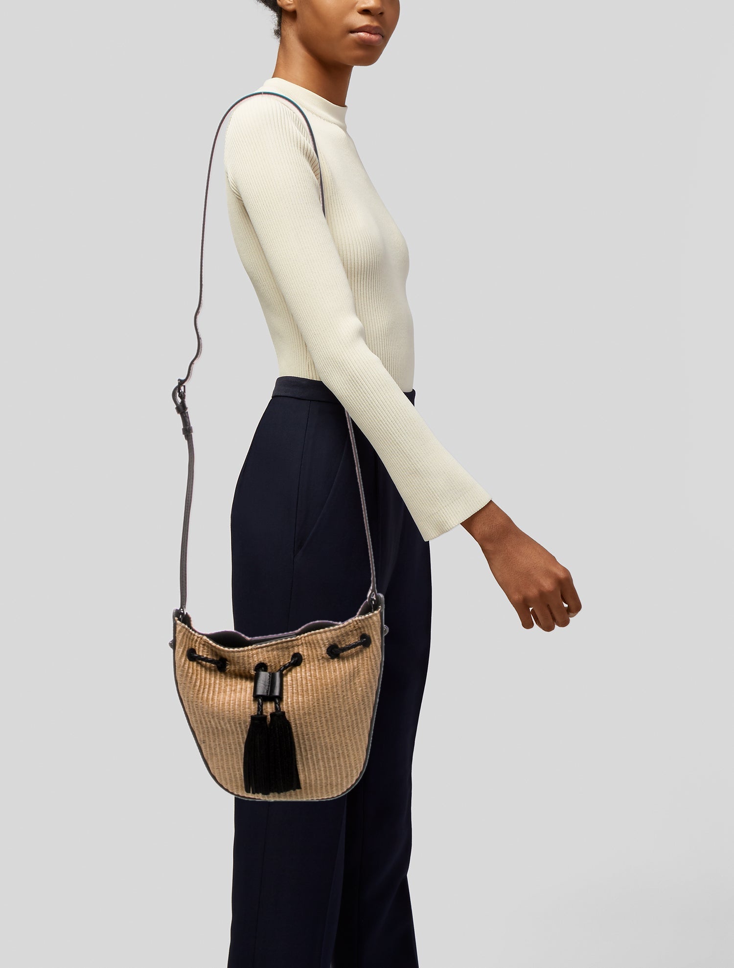 Rebecca Minkoff Raffia Bucket Bag