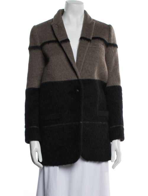 Rebecca Minkoff Wool Colorblock Pattern Coat