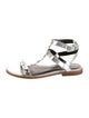 Rebecca Minkoff Leather Studded Accents T-Strap Sandals