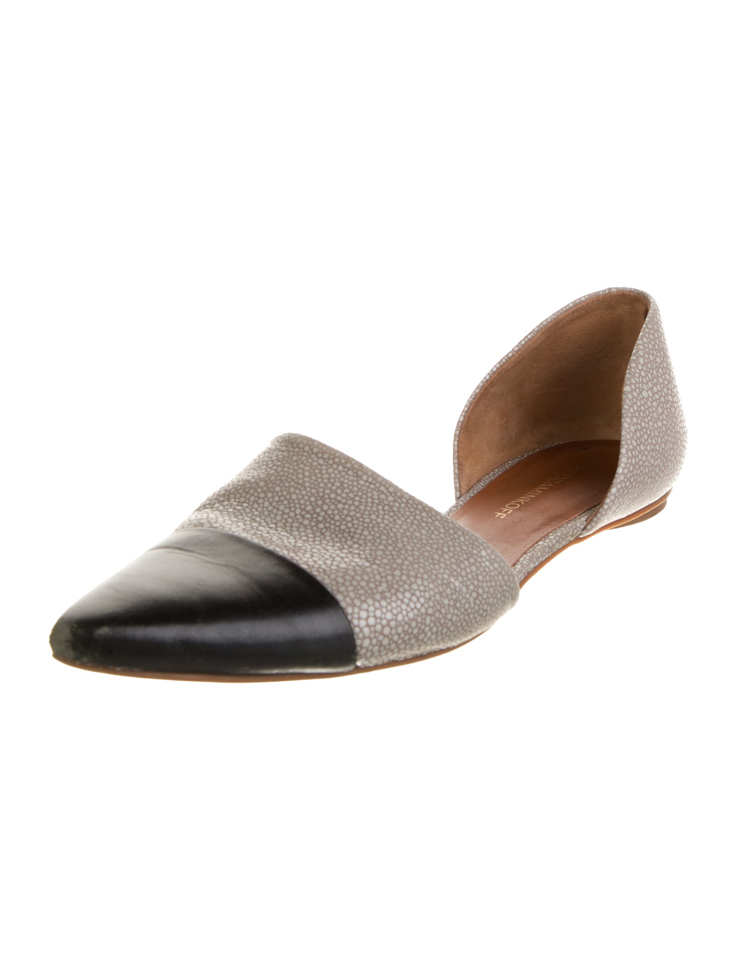 Rebecca Minkoff Embossed Leather Colorblock Pattern D'Orsay Flats