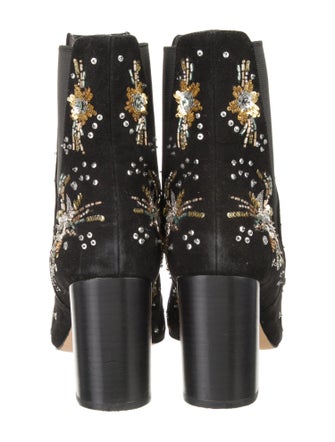 Rebecca Minkoff Suede Animal Print Chelsea Boots