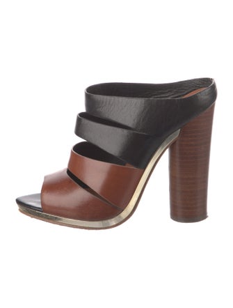 Rebecca Minkoff Leather Colorblock Pattern Slides