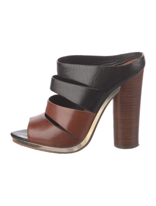 Rebecca Minkoff Leather Colorblock Pattern Slides