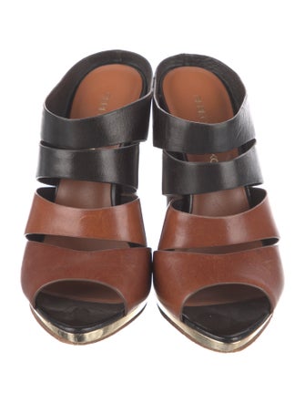 Rebecca Minkoff Leather Colorblock Pattern Slides