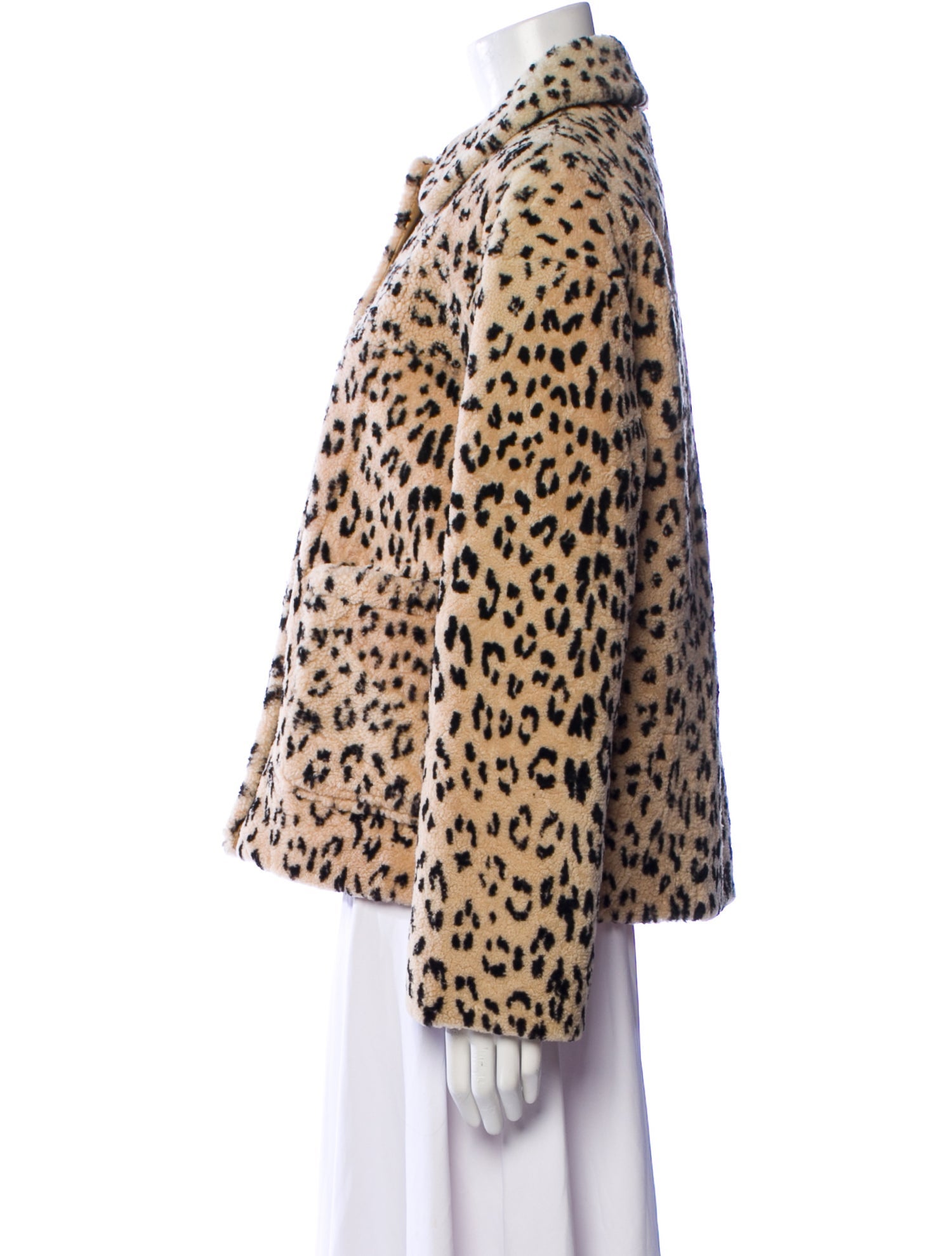 Rebecca Minkoff Lamb Fur Animal Print Jacket