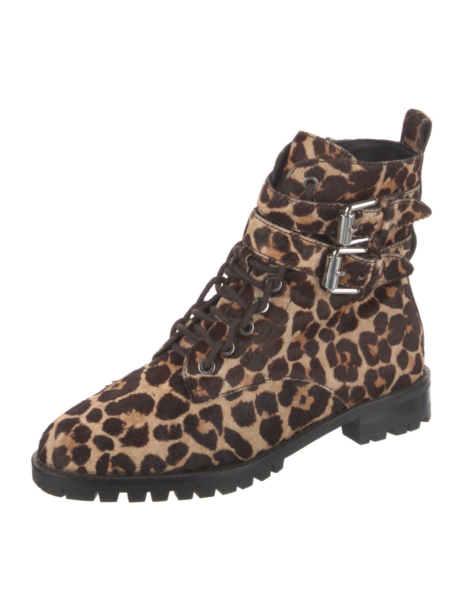 Rebecca Minkoff Ponyhair Animal Print Combat Boots