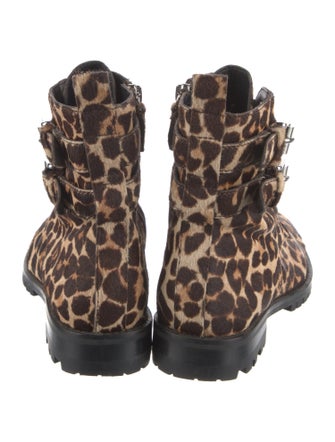 Rebecca Minkoff Ponyhair Animal Print Combat Boots