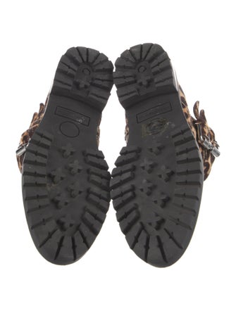 Rebecca Minkoff Ponyhair Animal Print Combat Boots