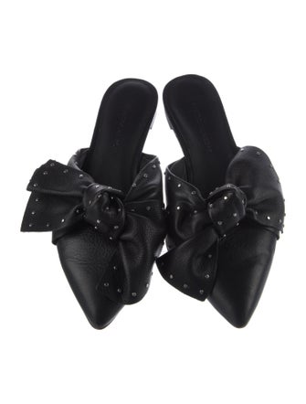 Rebecca Minkoff Leather Bow Accents Mules
