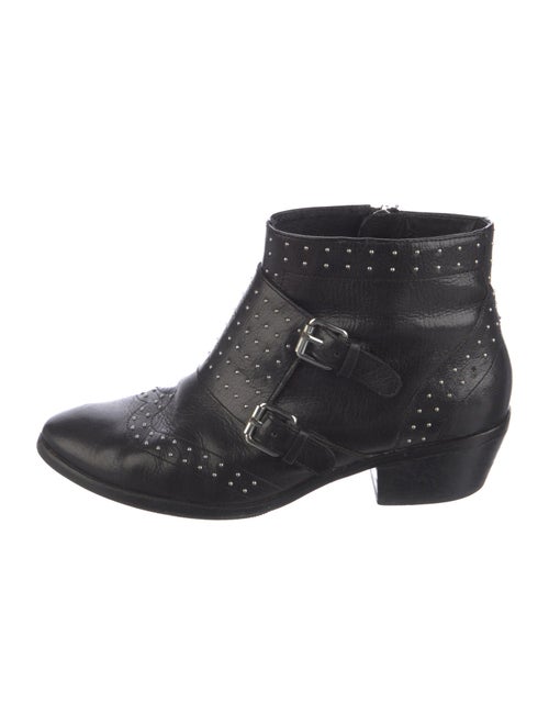 Rebecca Minkoff Leather Studded Accents Moto Boots