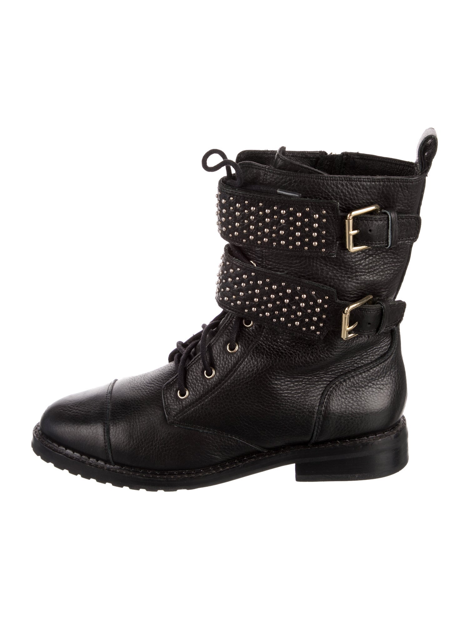 Rebecca Minkoff Leather Studded Accents Combat Boots