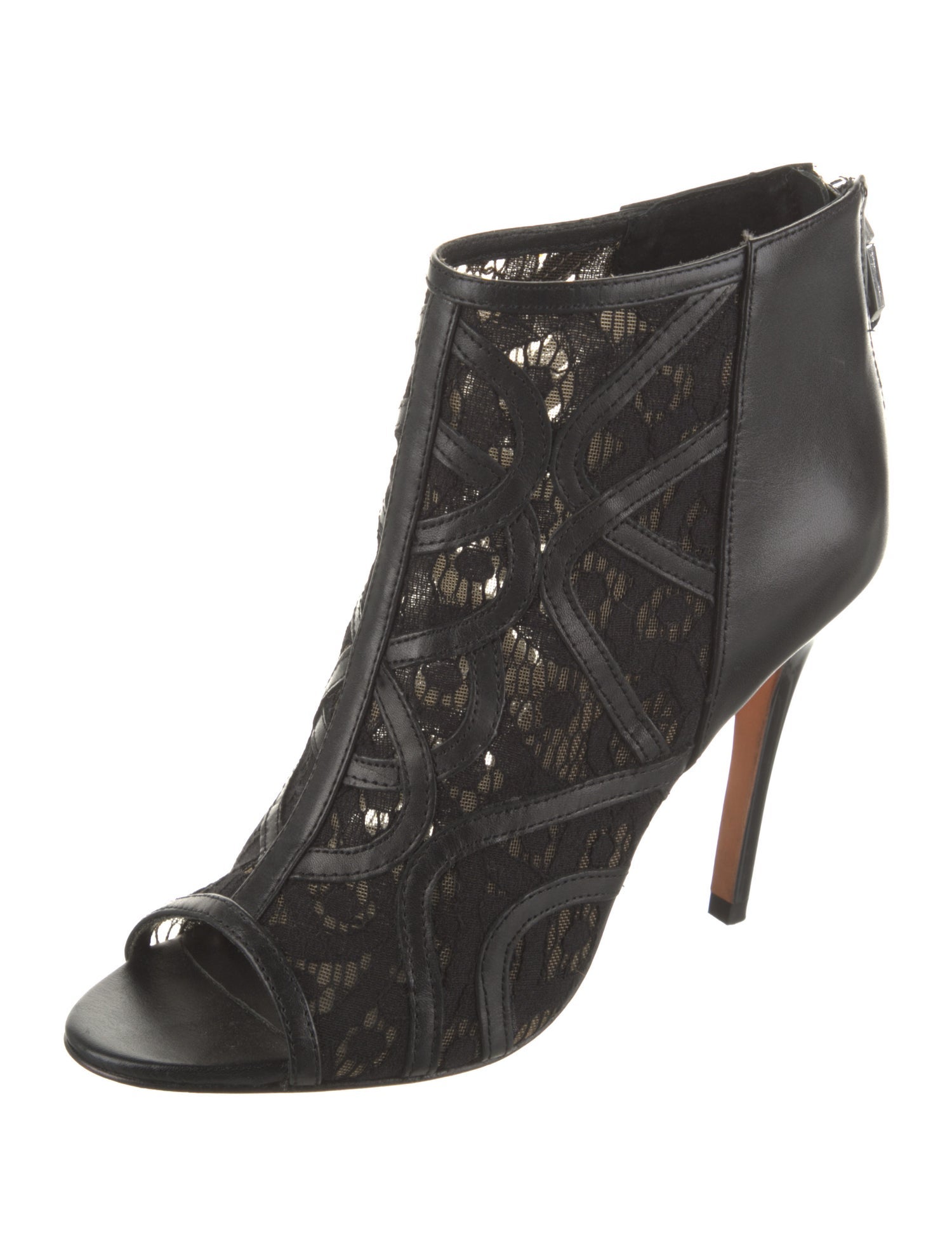 Rebecca Minkoff Leather Lace Trim Embellishment Pumps