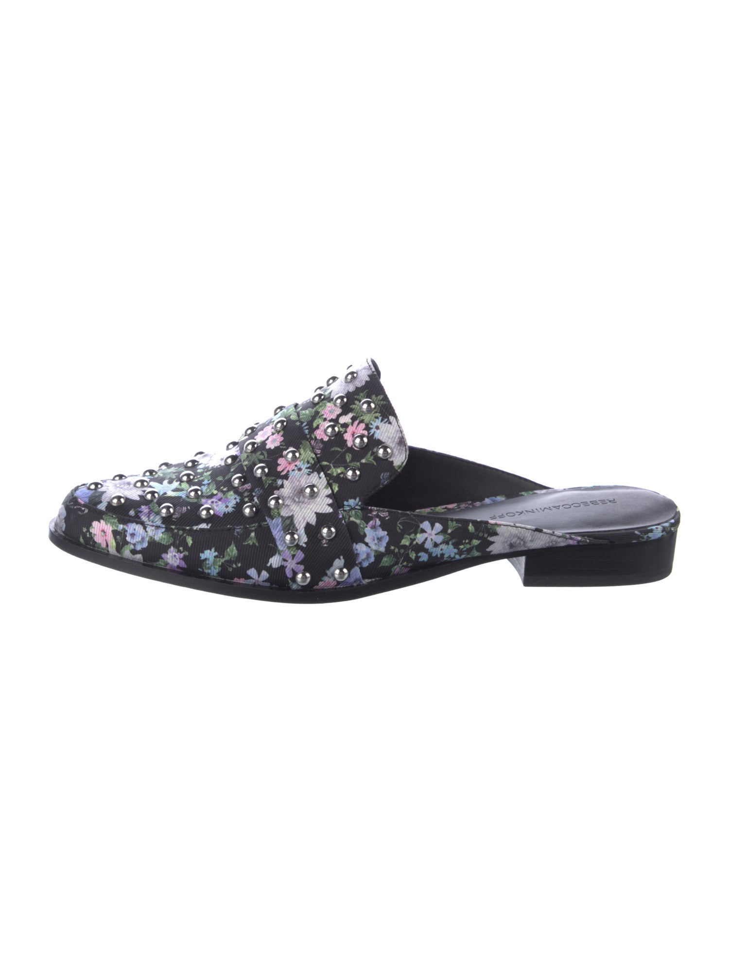 Rebecca Minkoff Floral Print Studded Accents Mules