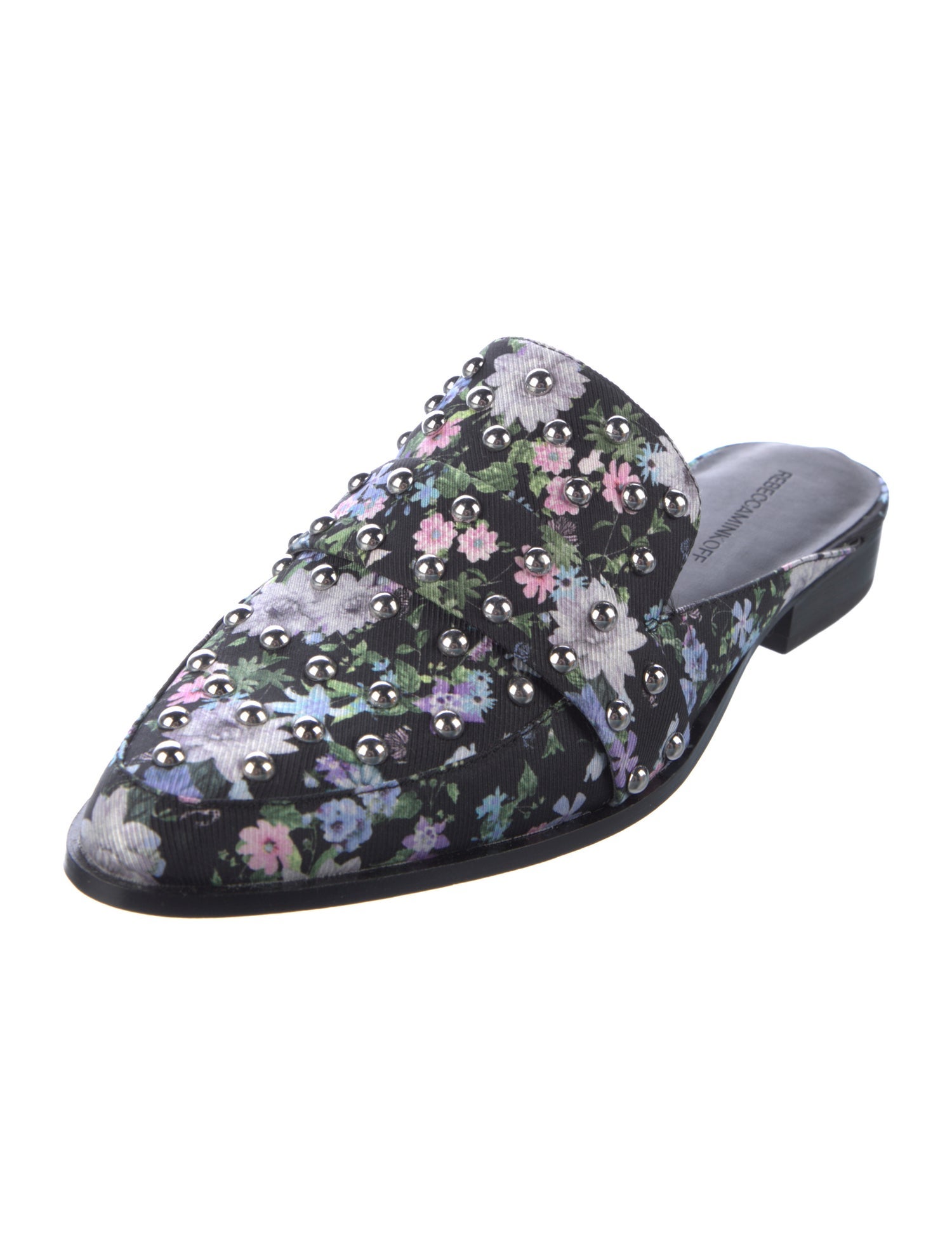Rebecca Minkoff Floral Print Studded Accents Mules