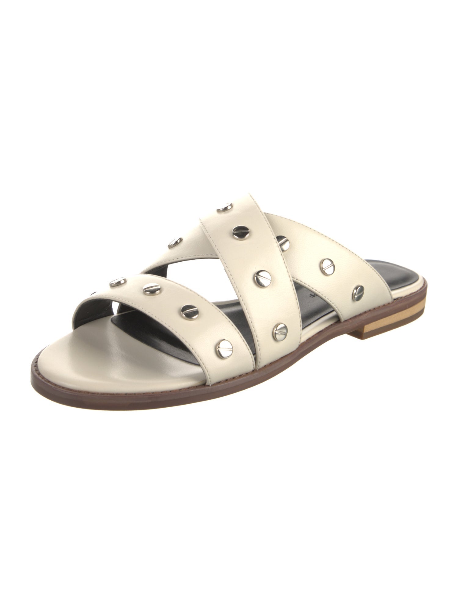Rebecca Minkoff Leather Studded Accents Slides
