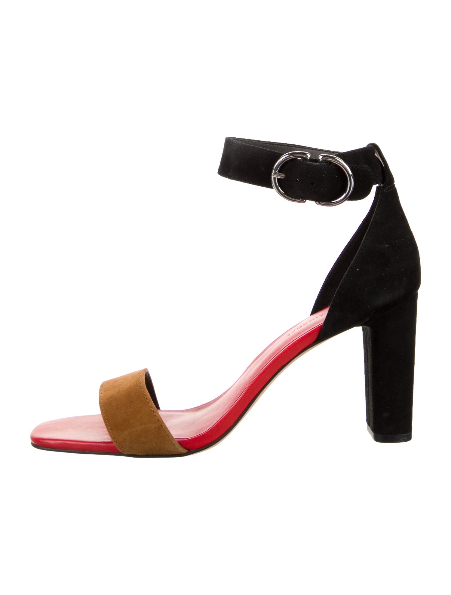 Rebecca Minkoff Suede Colorblock Pattern Sandals