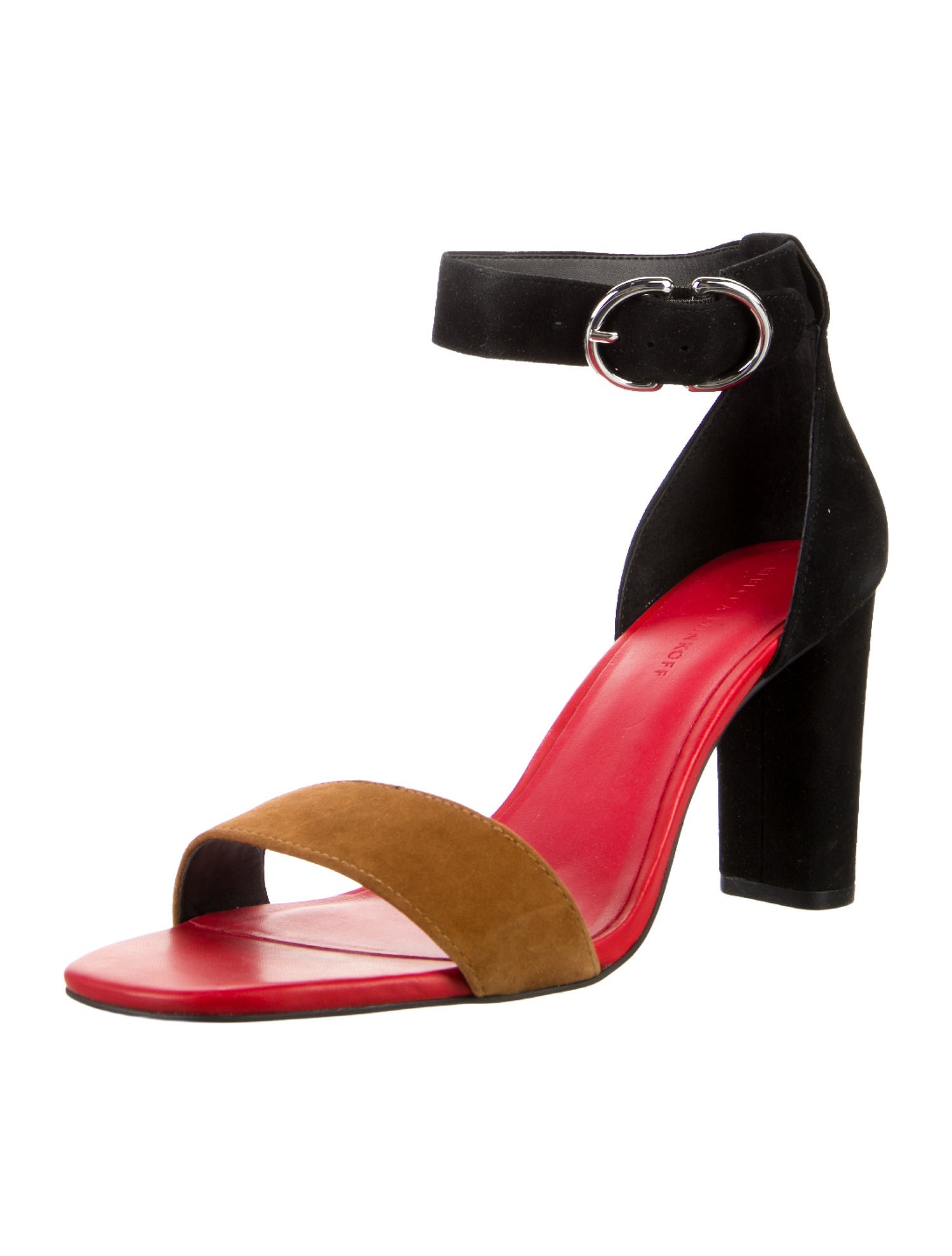 Rebecca Minkoff Suede Colorblock Pattern Sandals