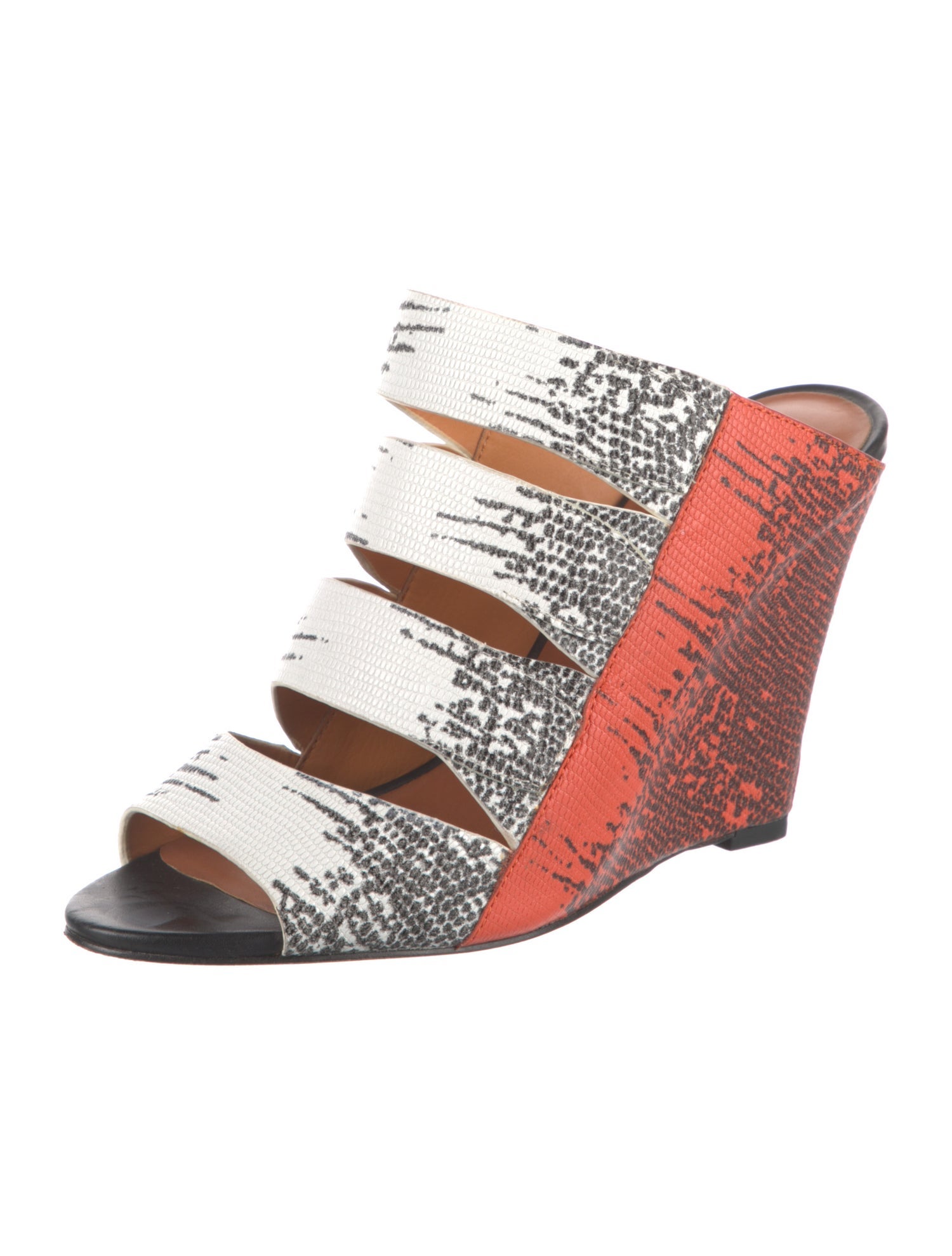 Rebecca Minkoff Embossed Leather Printed Slides