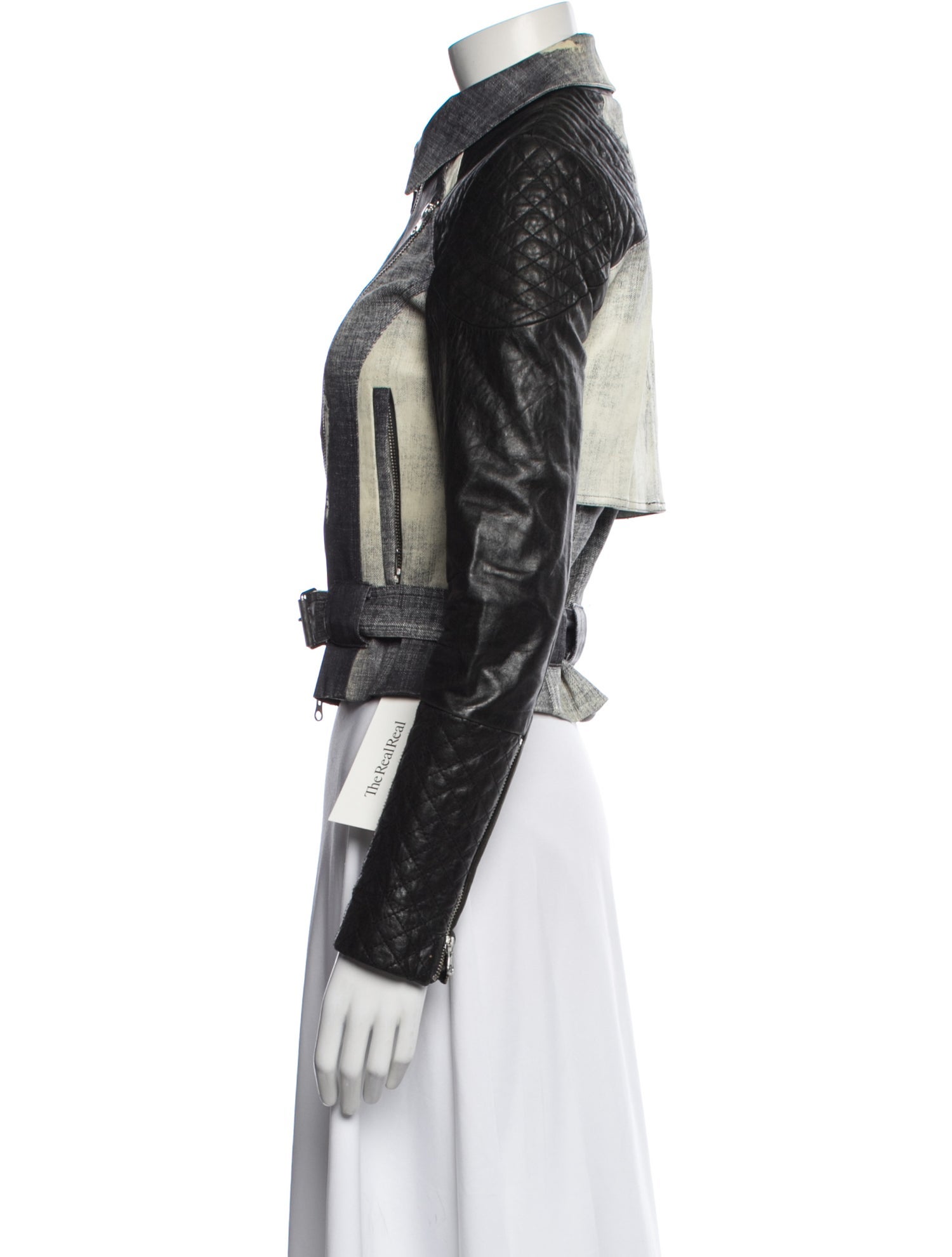 Rebecca Minkoff Leather Patterned Biker Jacket