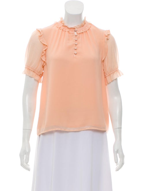 Rebecca Minkoff Ruffle-Trimmed Short Sleeve Blouse
