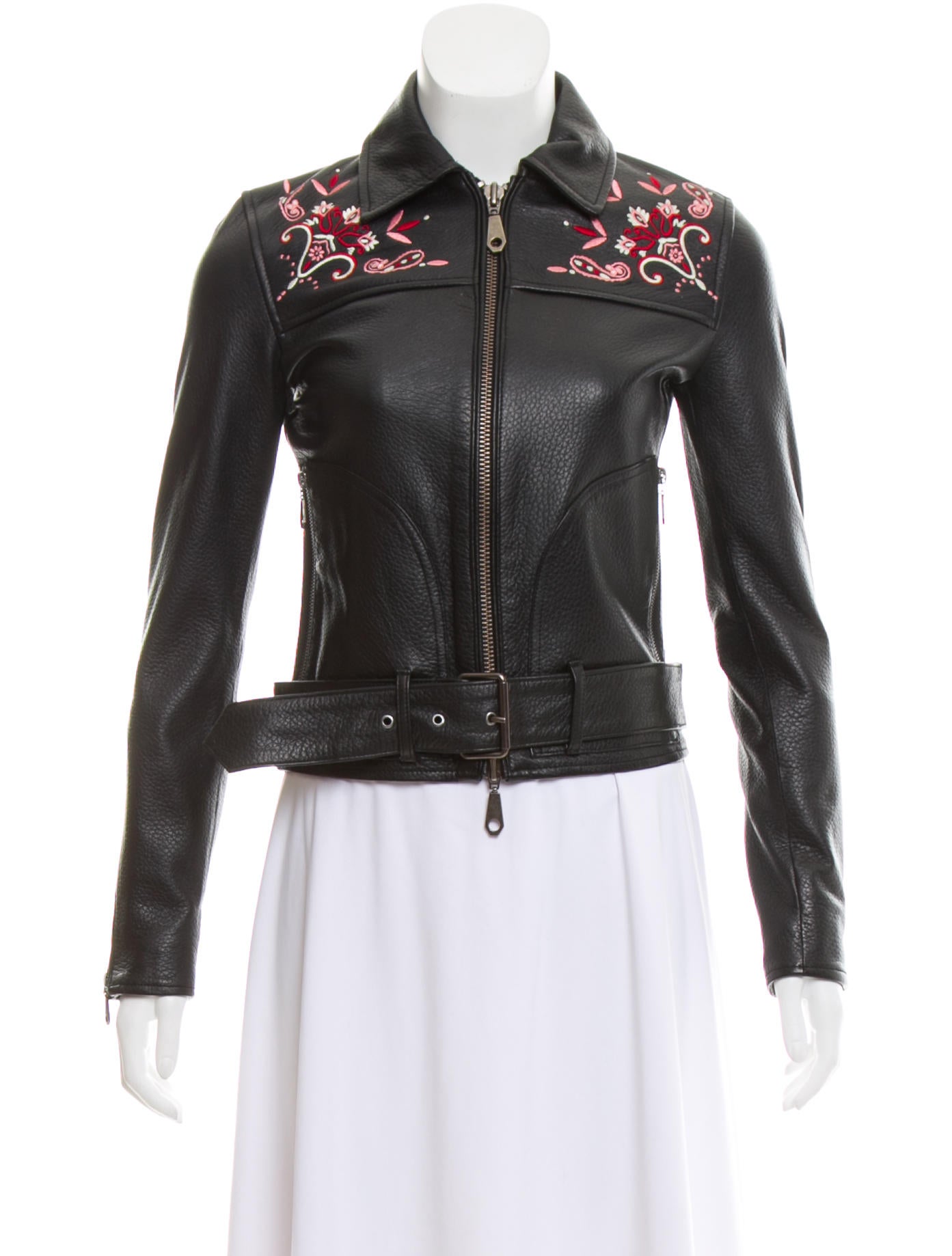 Rebecca Minkoff Embroidered Leather Jacket