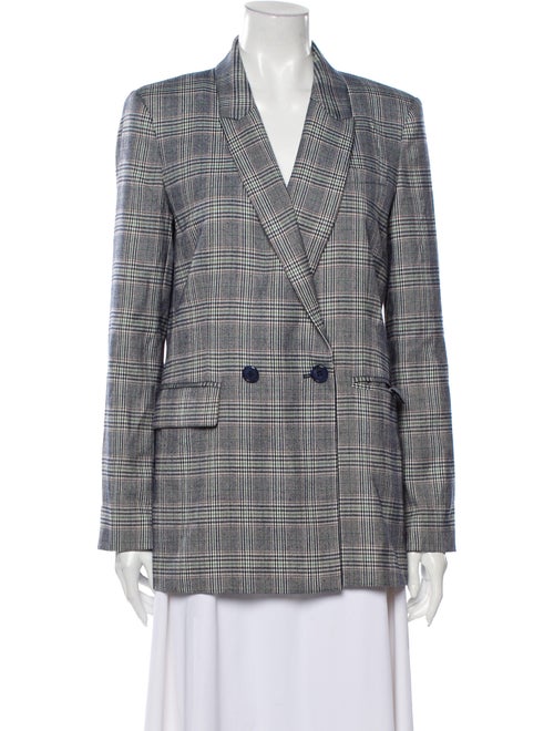 Rebecca Minkoff Plaid Print Blazer Grey