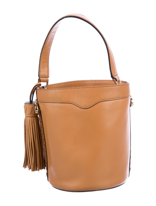 Rebecca Minkoff Canvas-Trimmed Bucket Bag Brown