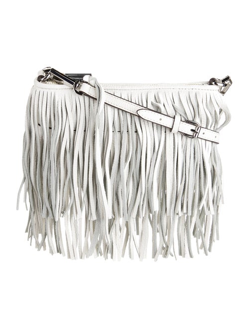 Rebecca Minkoff Leather Fringe Crossbody White