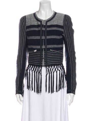 Rebecca Minkoff Jackets Linen Striped Evening Jacket US 2 | XS