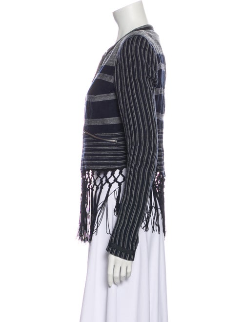 Rebecca Minkoff Linen Striped Evening Jacket