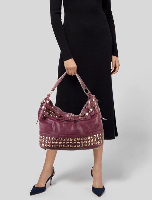 Rebecca Minkoff Leather Studded Hobo Bag