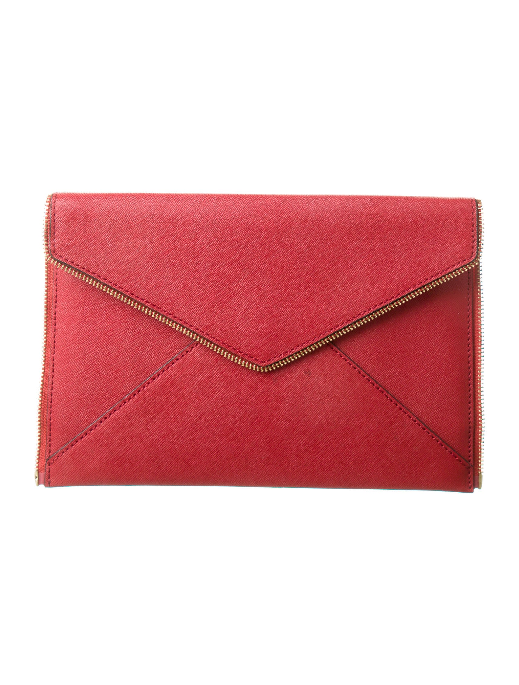Rebecca Minkoff Saffiano Leather Envelope Clutch Red Clutches