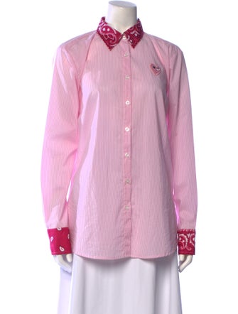 Romi Basha Striped Long Sleeve Button-Up Top