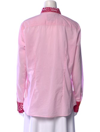 Romi Basha Striped Long Sleeve Button-Up Top