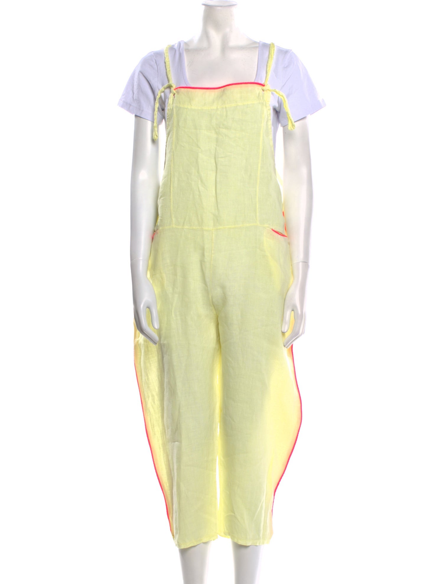 Romi Basha Linen Square Neckline Jumpsuit