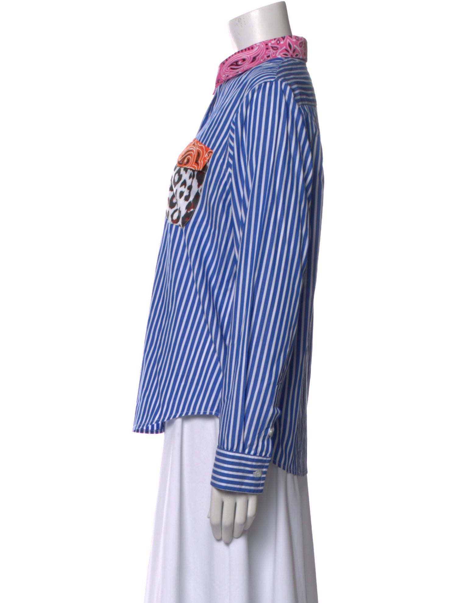 Romi Basha Striped Long Sleeve Button-Up Top