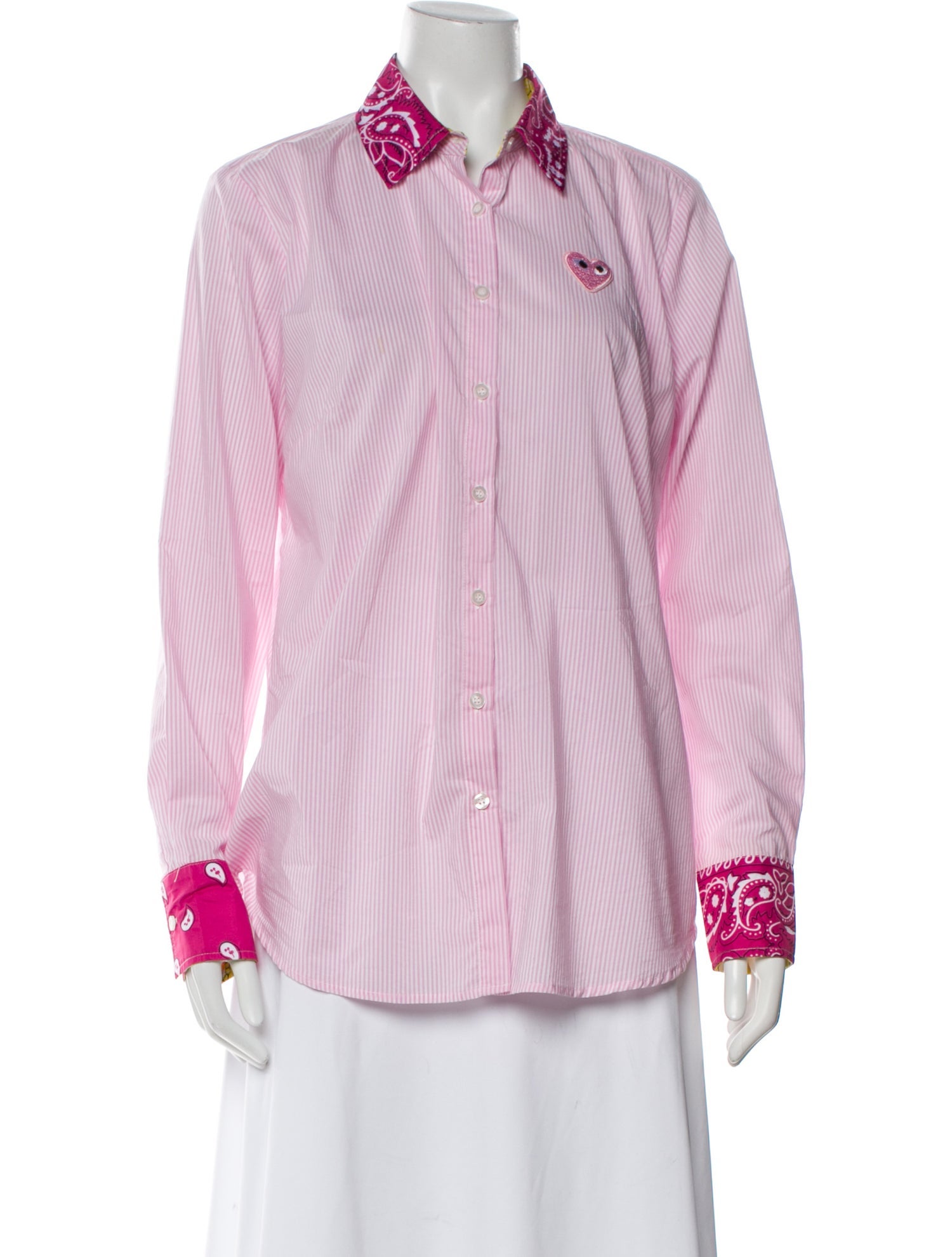 Romi Basha Striped Long Sleeve Button-Up Top