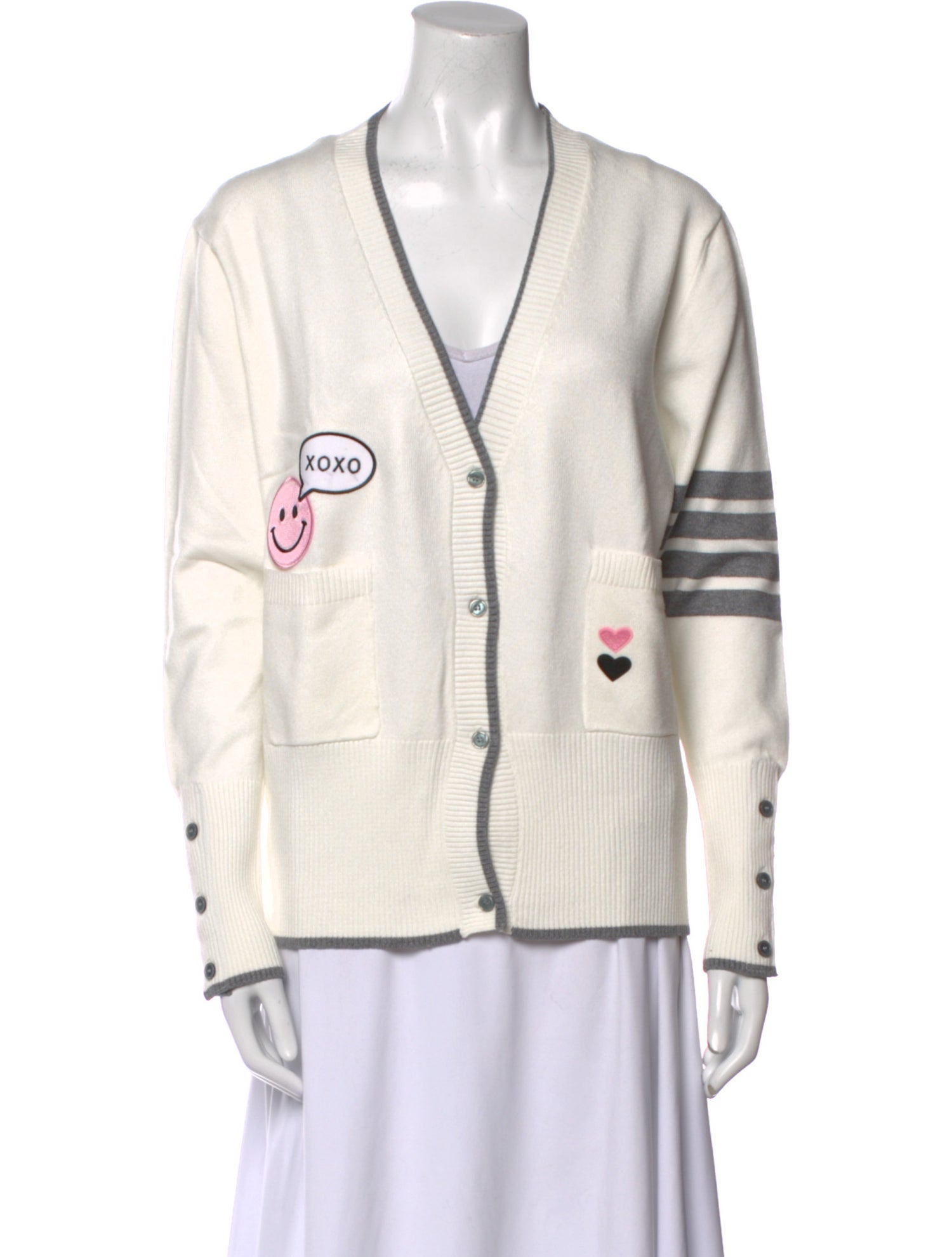 Romi Basha Striped V-Neck Sweater