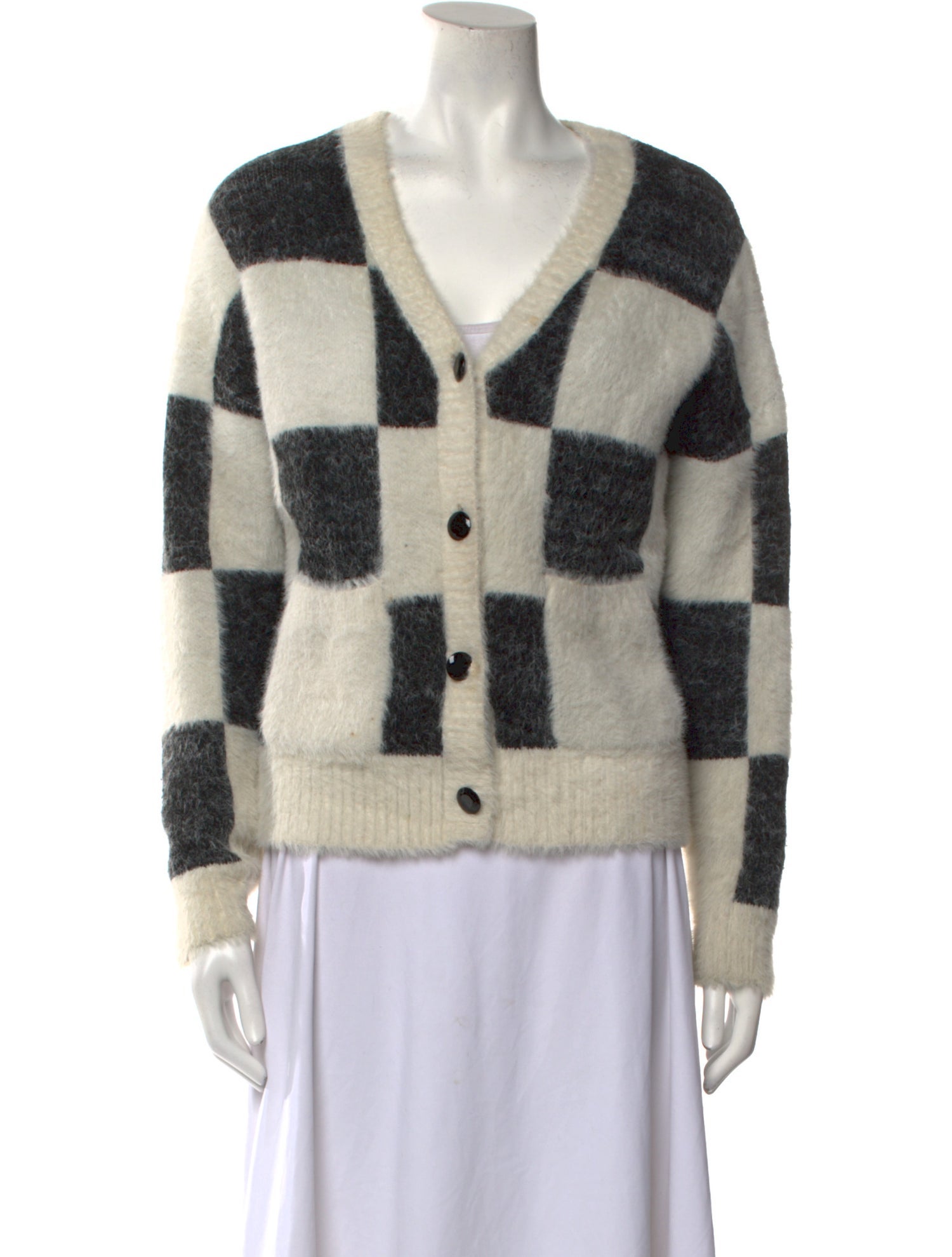 Rachel Antonoff Plaid Print V-Neck Sweater