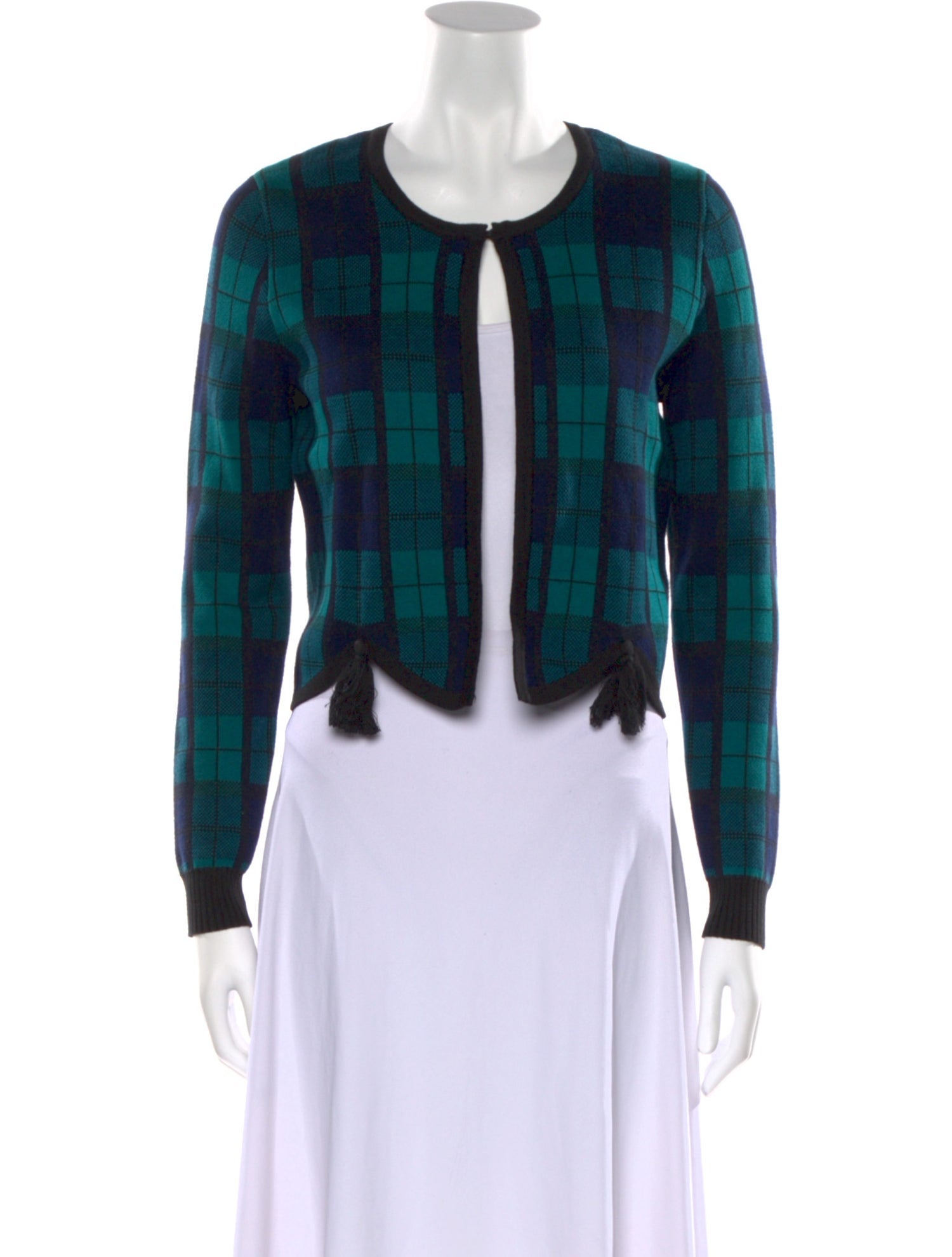 Rachel Antonoff Plaid Print Crew Neck Sweater w/ Tags