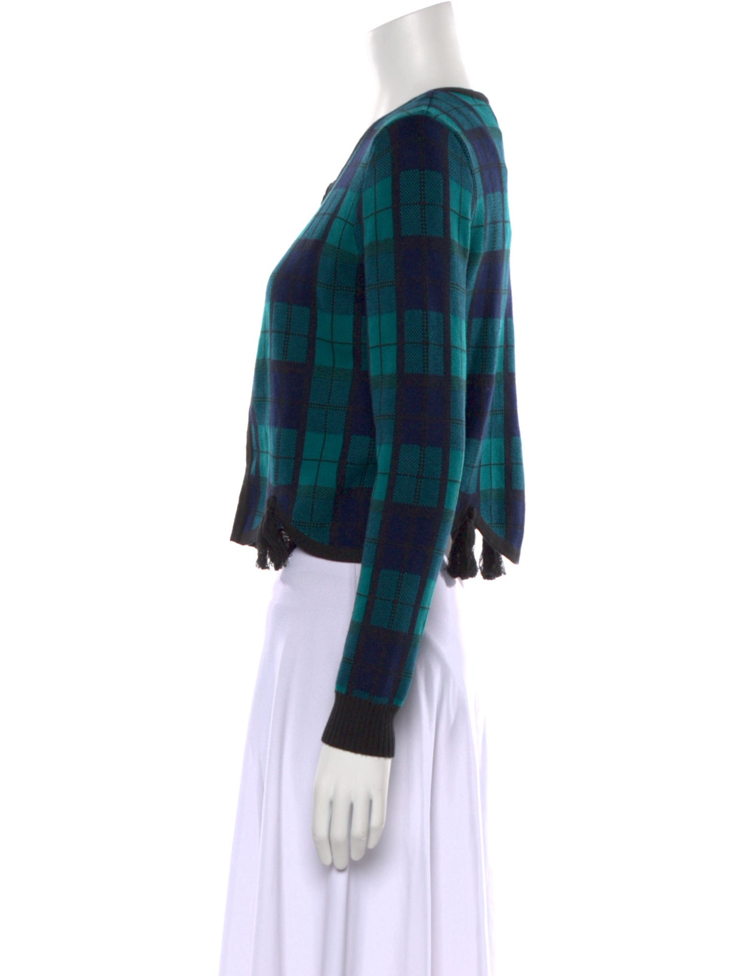 Rachel Antonoff Plaid Print Crew Neck Sweater w/ Tags