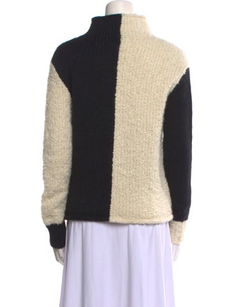 Rachel Antonoff Colorblock Pattern Turtleneck Sweater