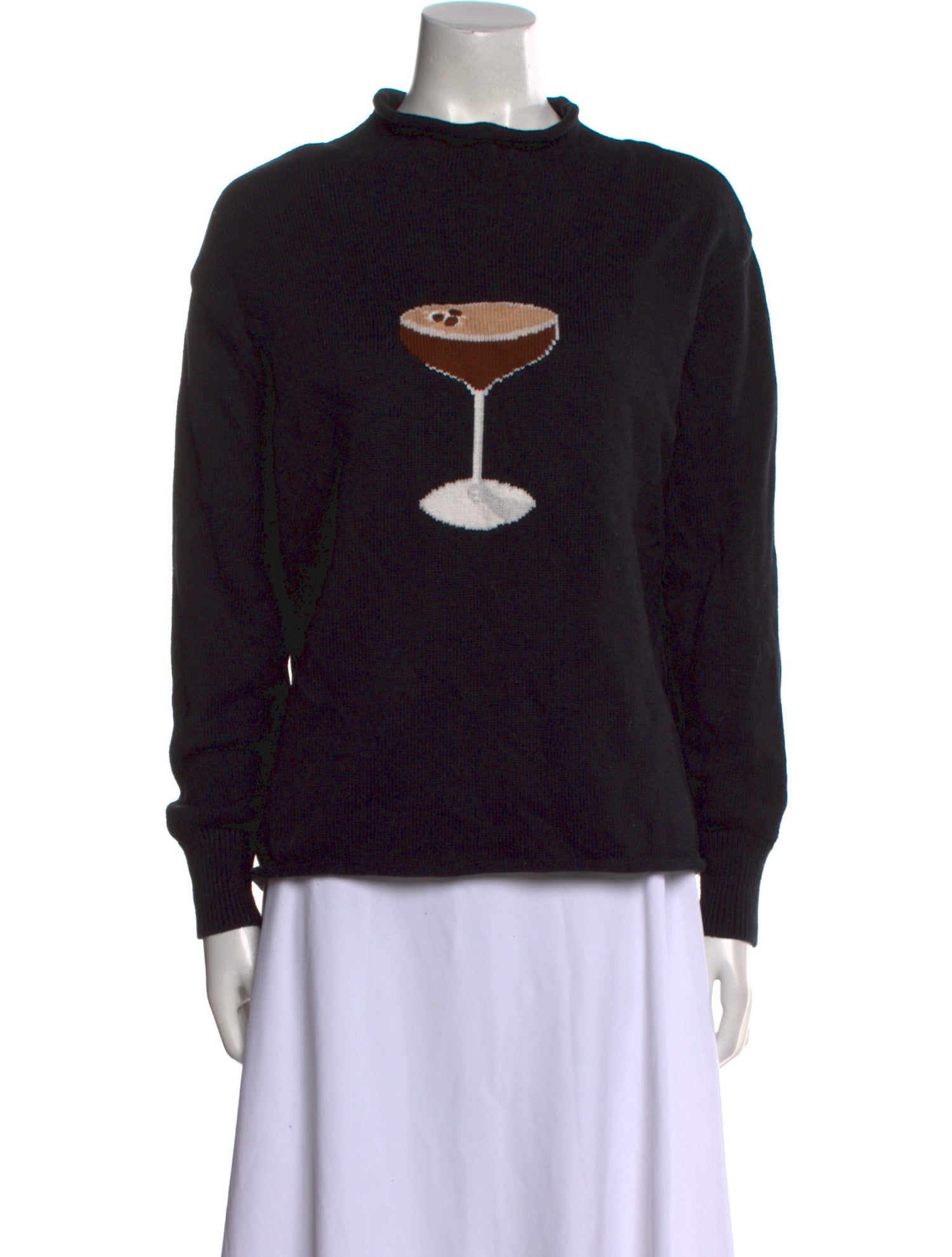 Rachel Antonoff Graphic Print Mock Neck Sweater