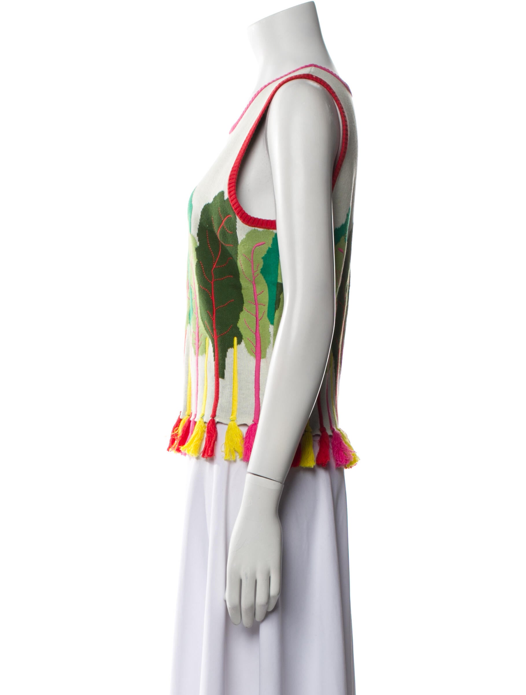 Rachel Antonoff Printed Scoop Neck Sweater